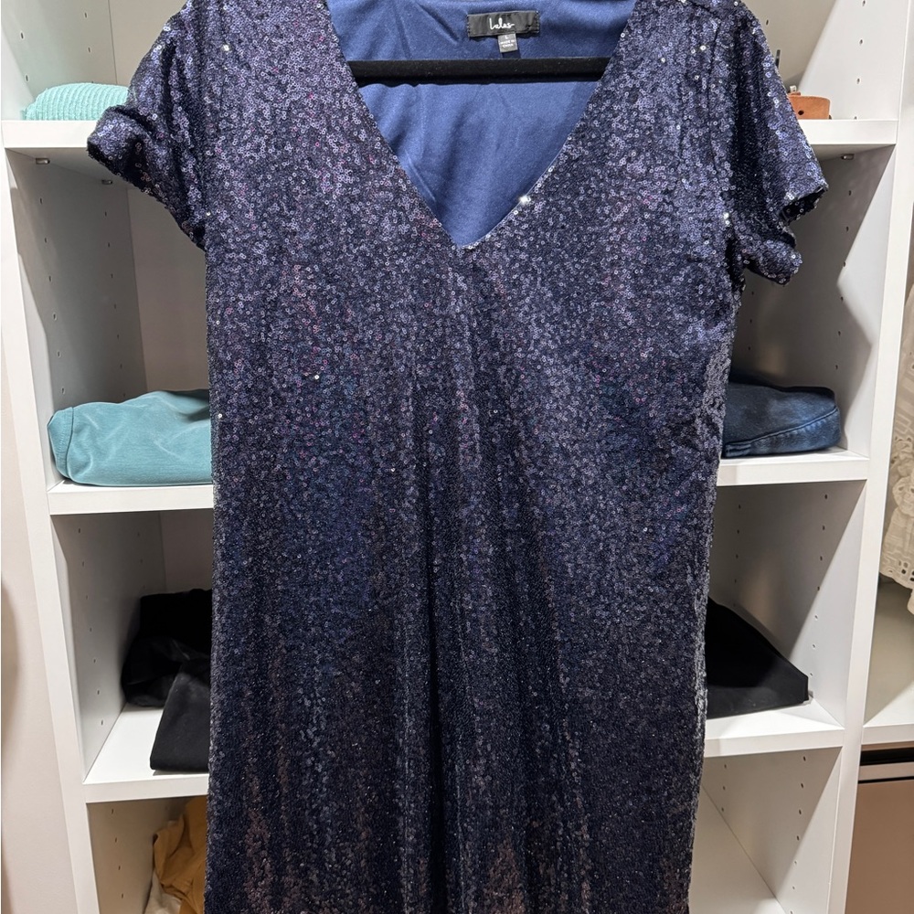 Lulu's Navy Sequin Mini Dress